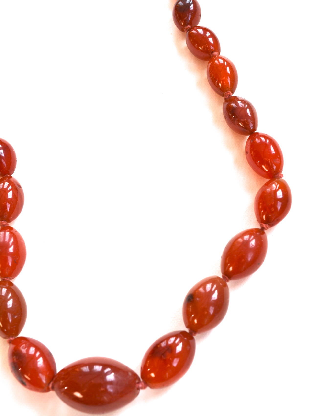 1920s Beaded Carnelian and Glass Necklace Collection In Excellent Condition In Litchfield County, CT