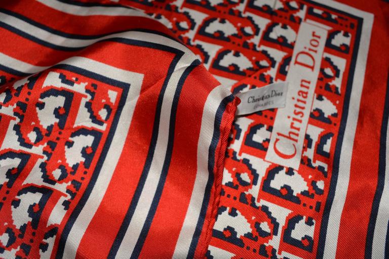Vintage Red Christian Dior Monogram Silk Scarf at 1stDibs christian dior monogram scarf