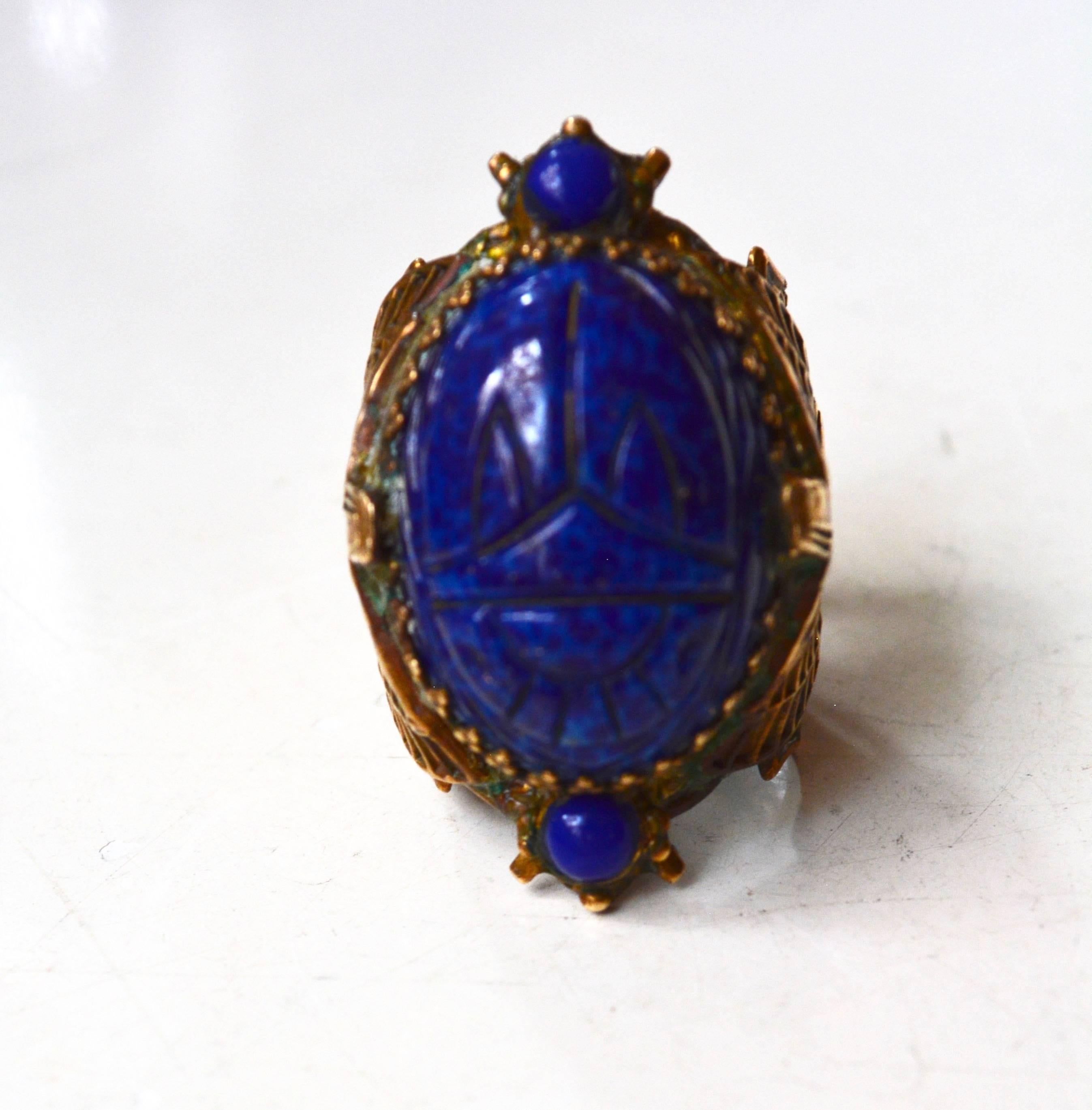 Women's or Men's 20s Egyptian Revival Scarab Isis Ring
