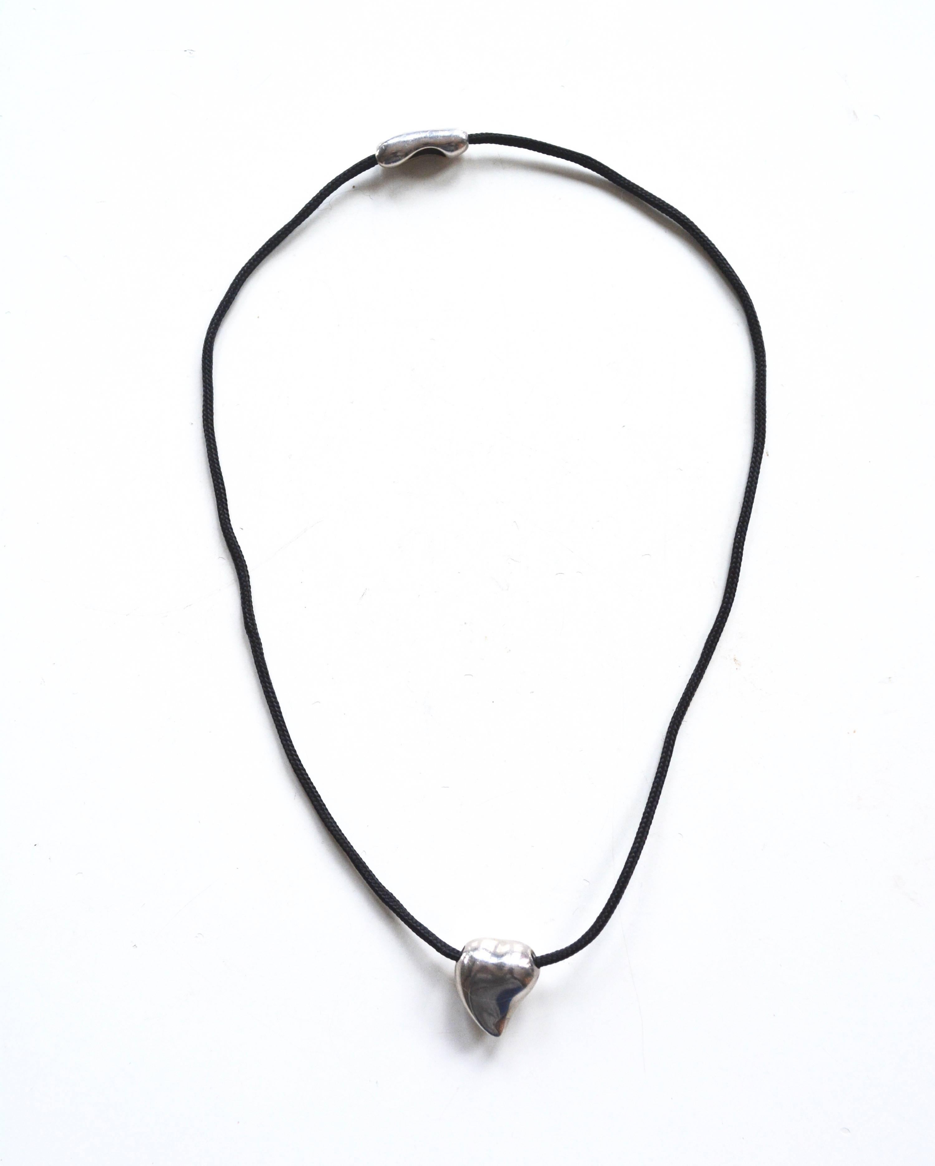Georg Jensen Sterling Heart Necklace In Excellent Condition For Sale In Litchfield County, CT