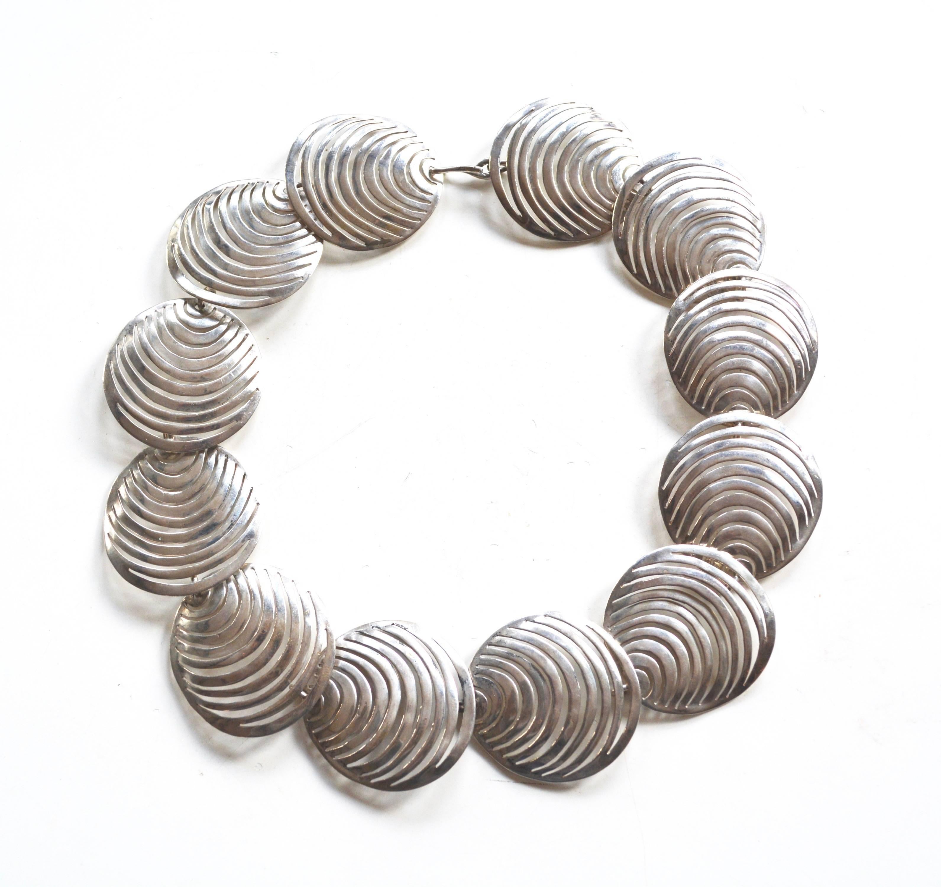 Sterling Abstract Modernist Necklace For Sale