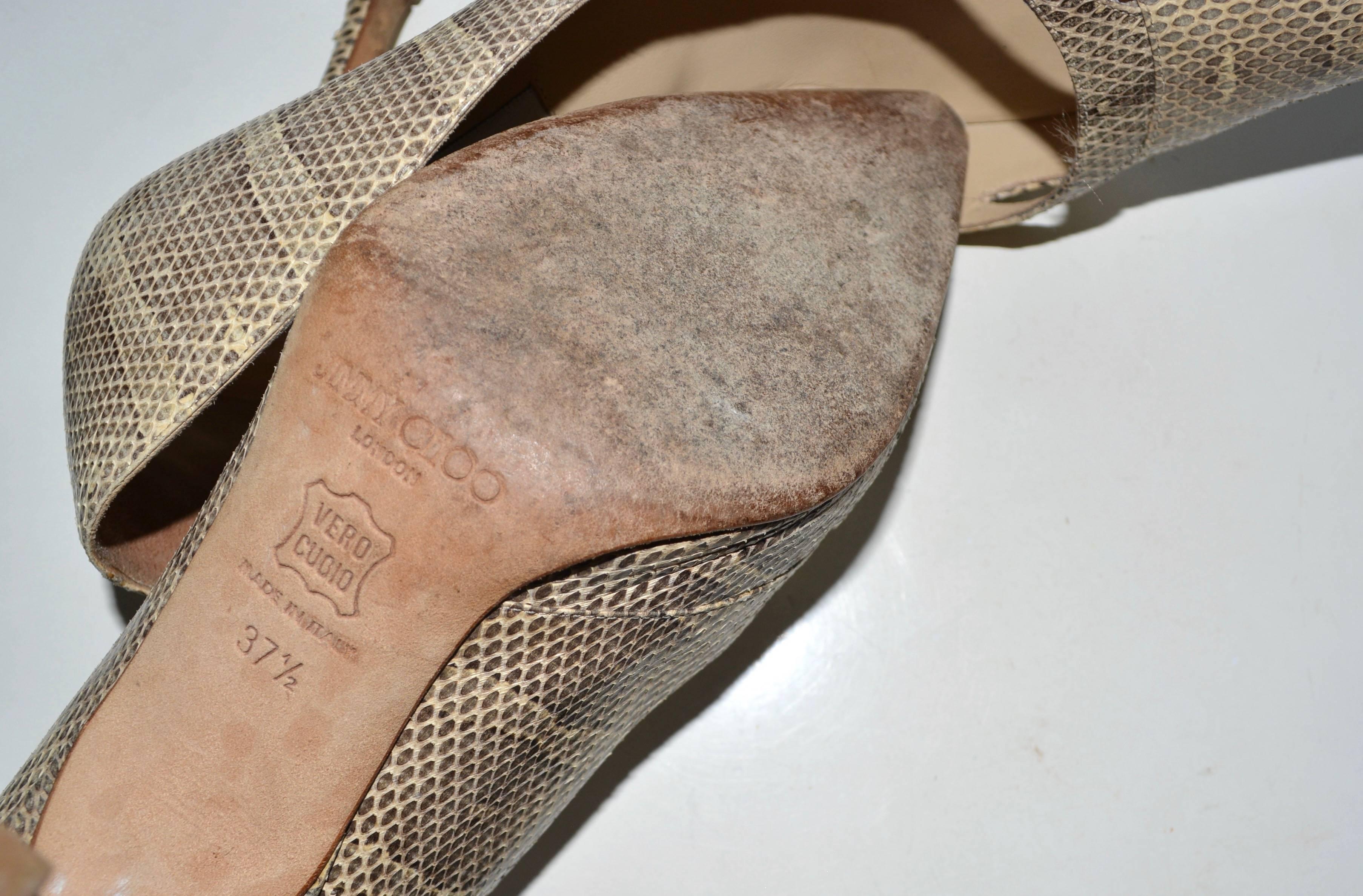 Jimmy Choo Snake Skin Heels In Good Condition In Litchfield County, CT