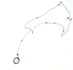 30s Solow Crane Paste Stone Watch Necklace