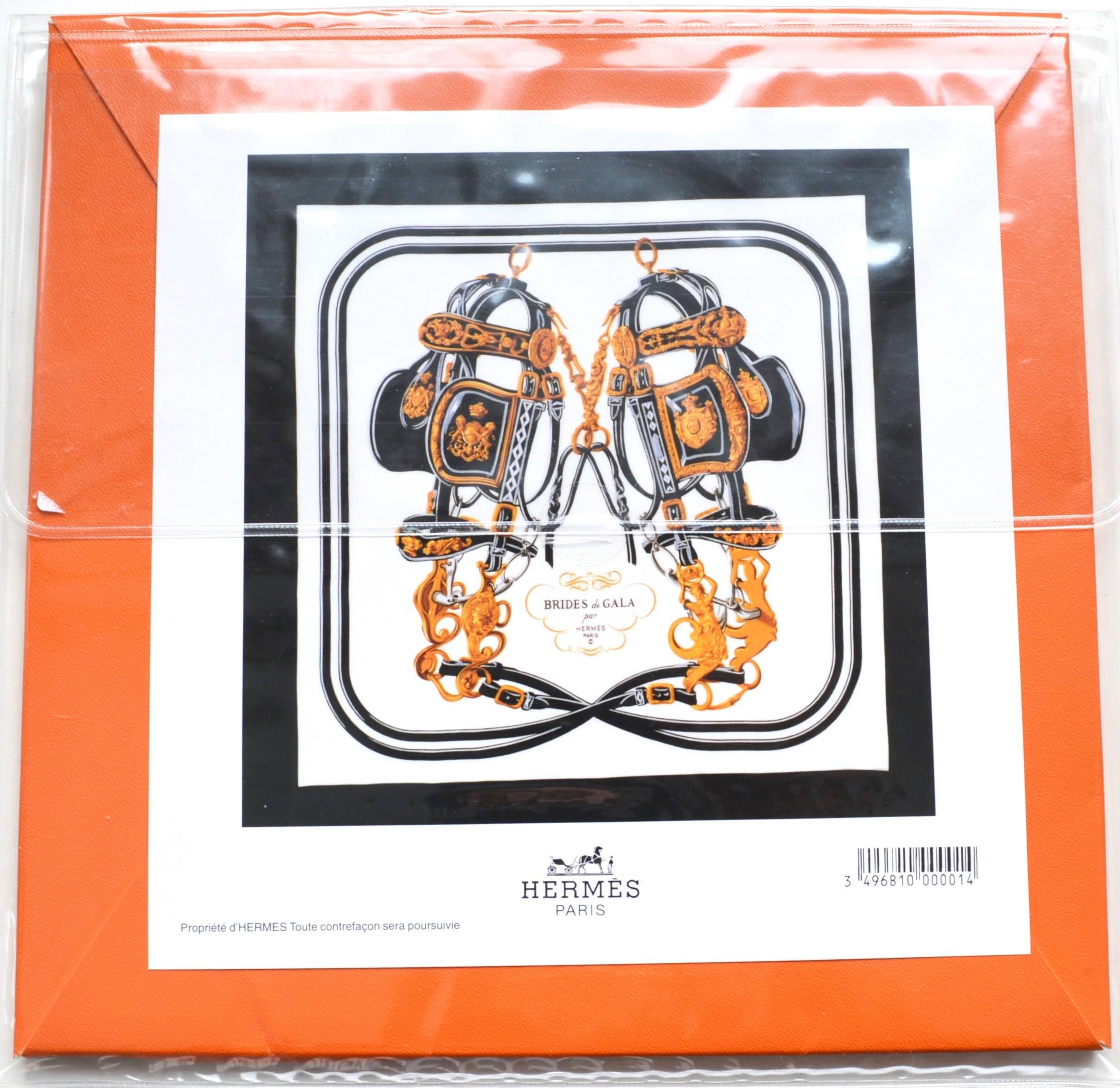hermes black and white scarf