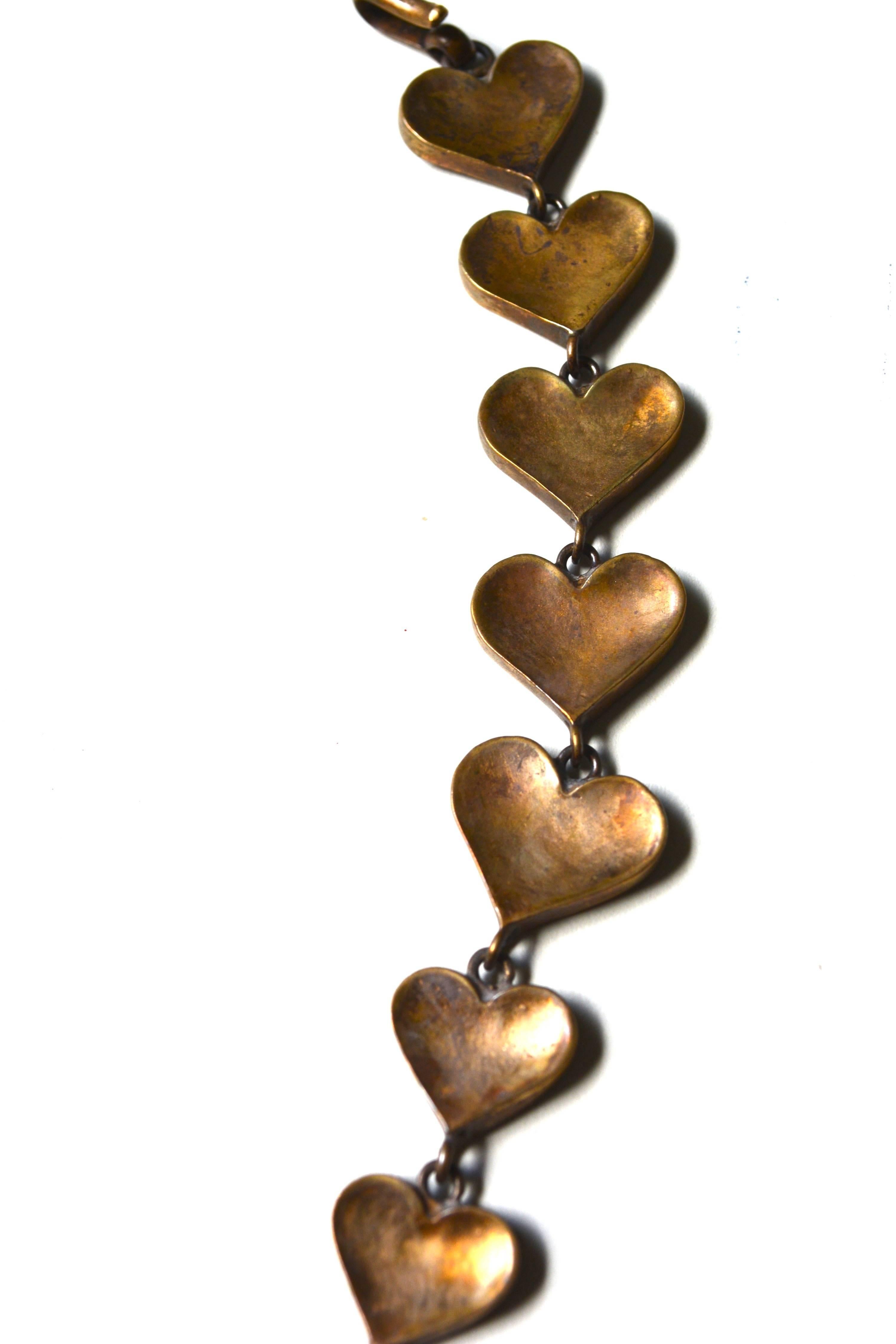Women's or Men's Rare Line Vautrin Gilt Heart Medallion Necklace  For Sale