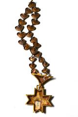 Rare Line Vautrin Gilt Heart Medallion Necklace