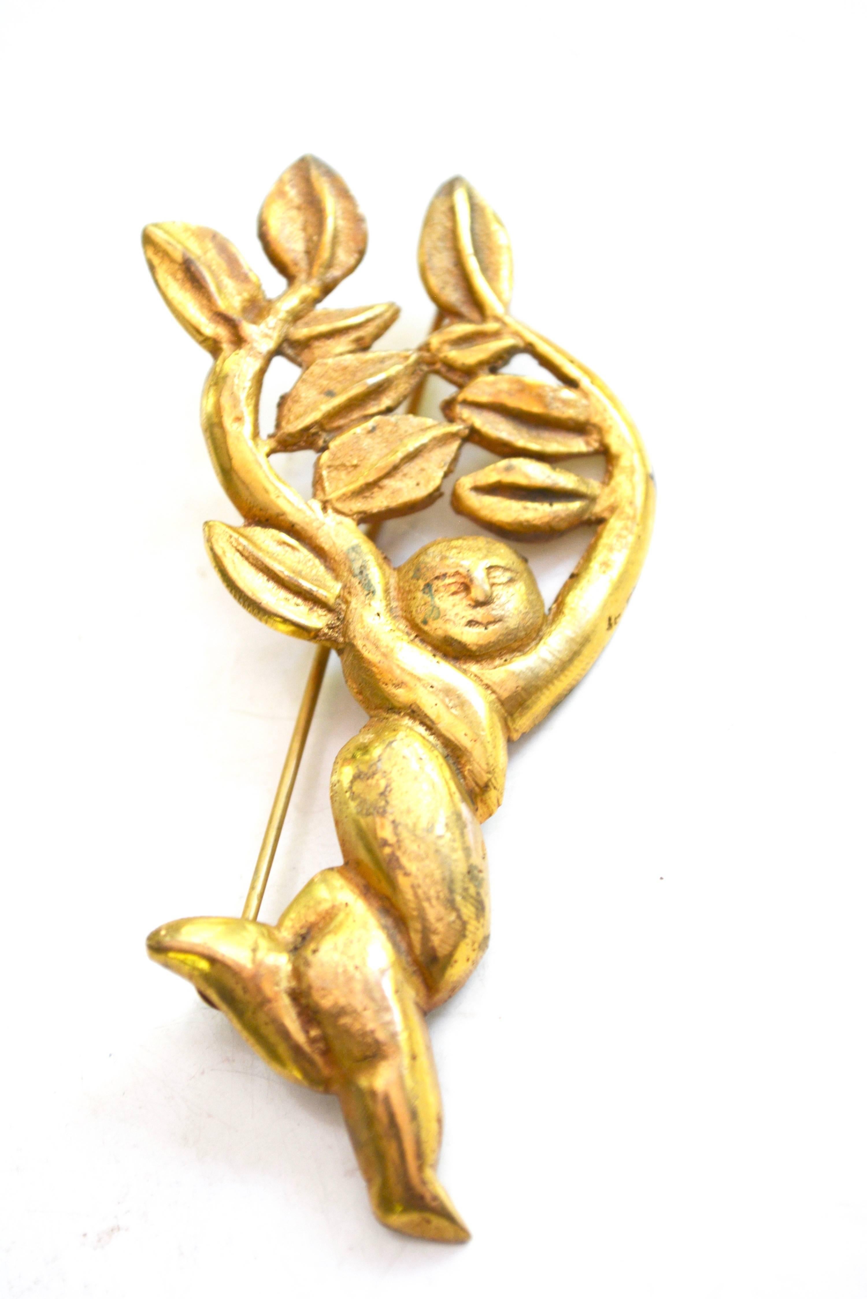 Line Vautrin Dancing Nymph Brooch In Excellent Condition In Litchfield County, CT