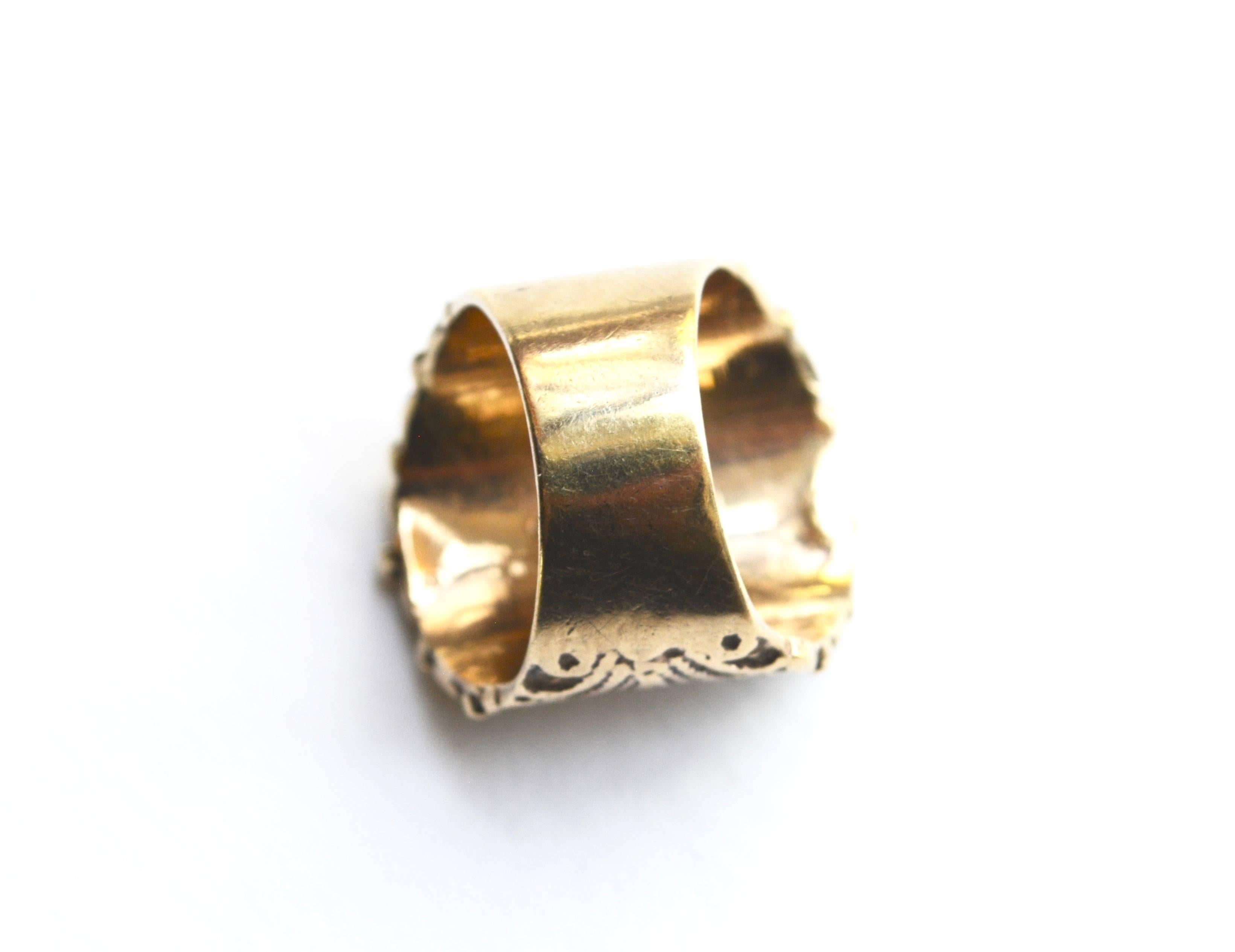 14k gold cigar band ring