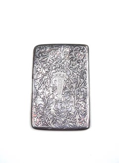 Tiffany & Co. Sterling Engraved Antique Lion Cigarette Cheroot Case