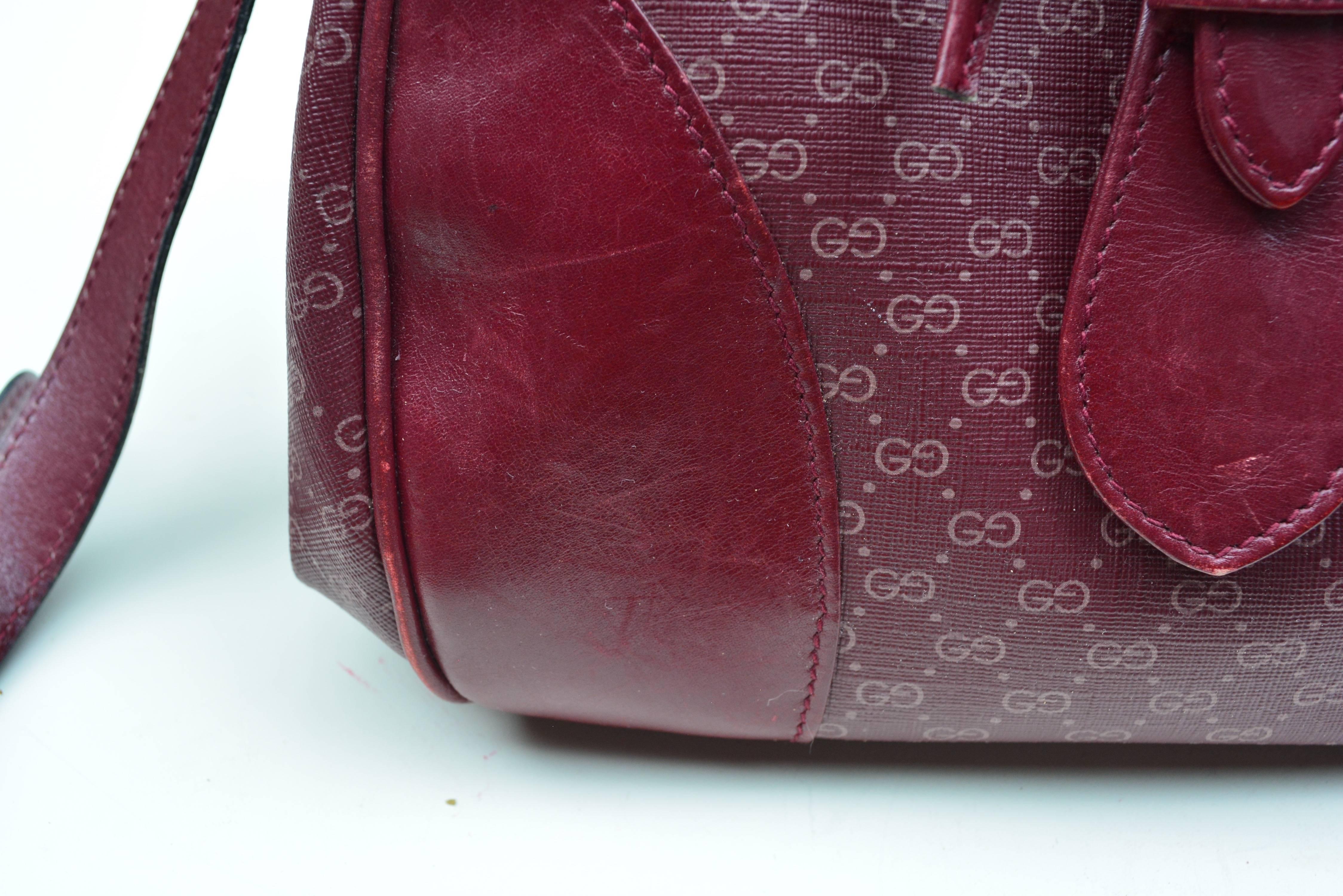 Women's or Men's Gucci Burgundy Monogram Bag / Rare