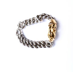 Hermes Sterling and 18K Chain Link Bracelet