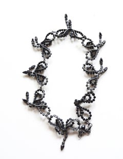 60s Rhinestone Handmade Bow Necklace