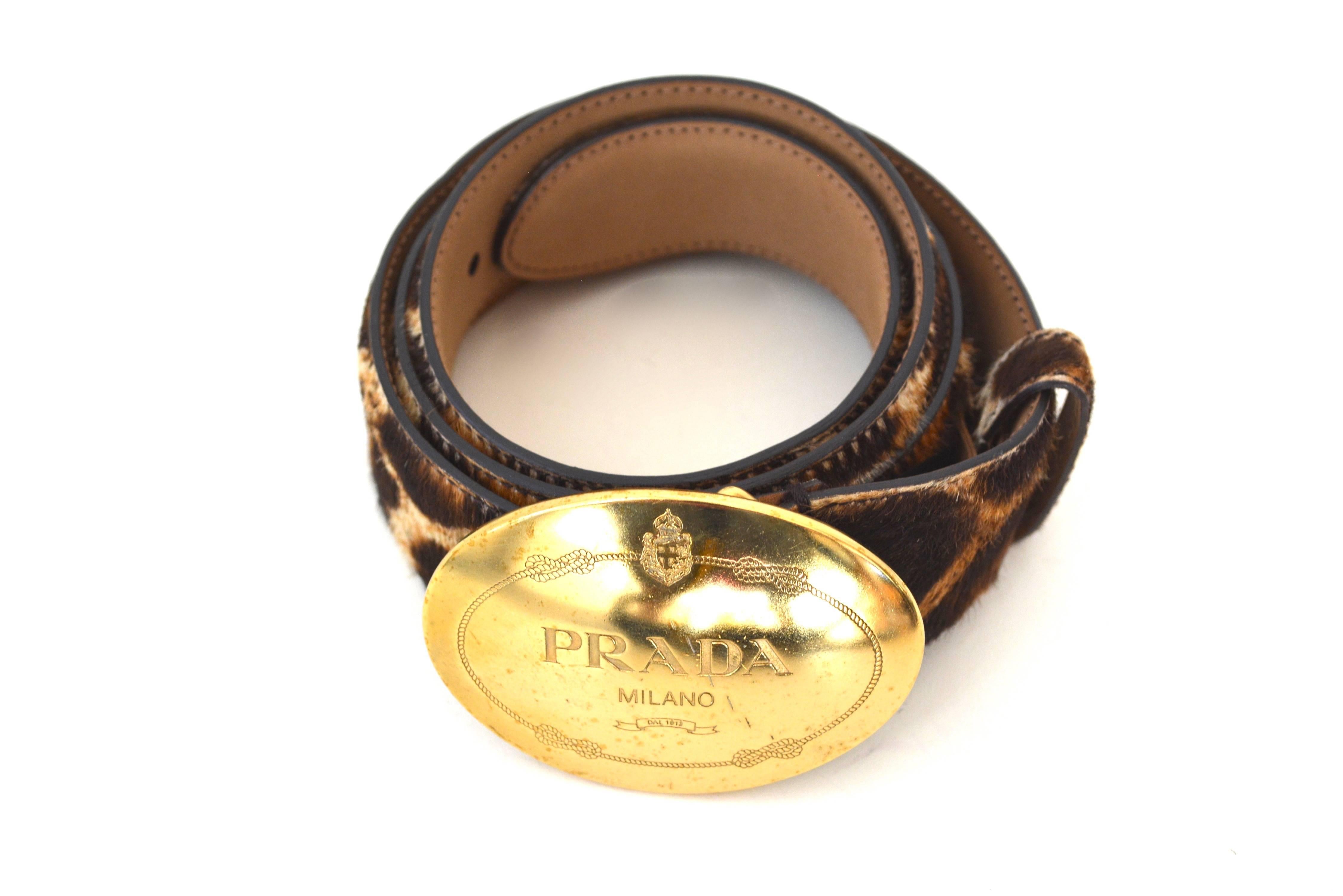 Women's or Men's Prada Leopard Belt