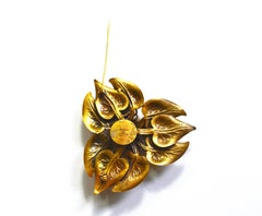 Joseff of Hollywood Oversized Blue Leaf Brooch