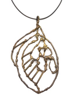 Brutalist Oversized Leaf Necklace