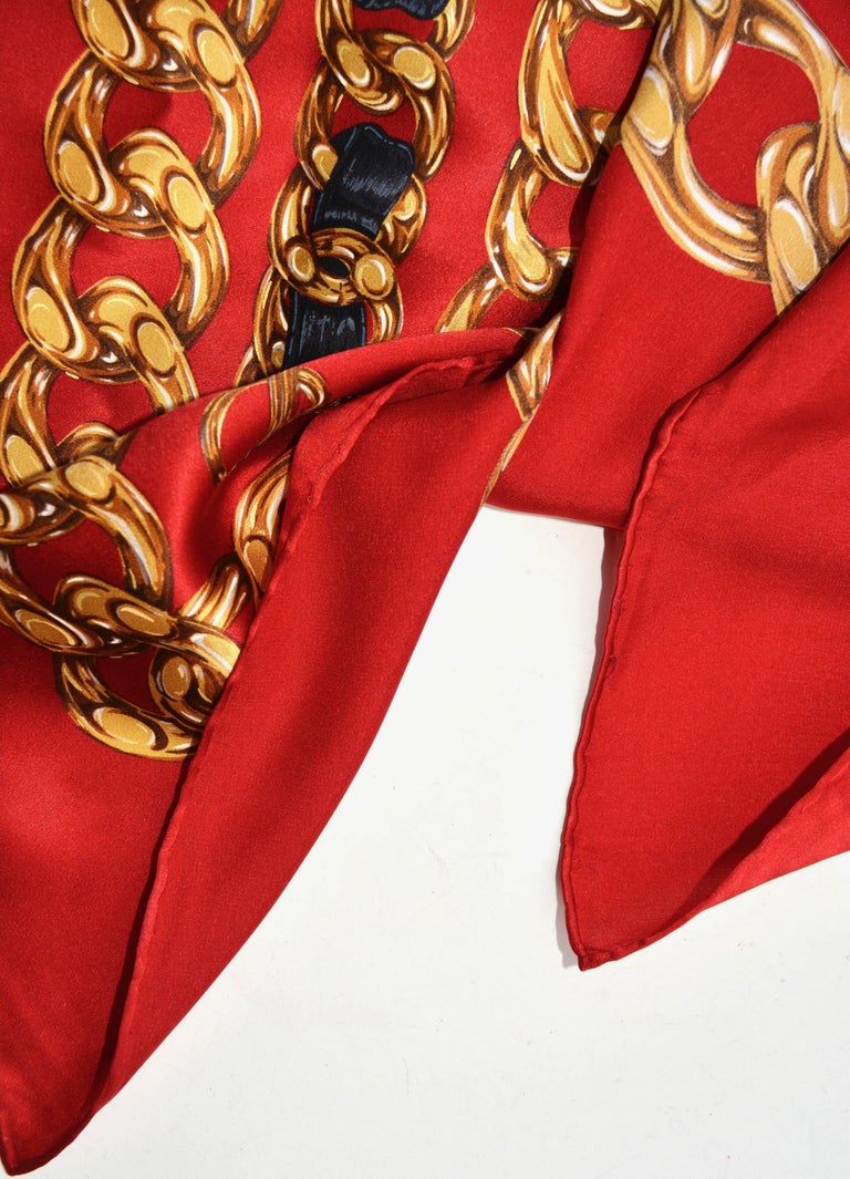 1990s Red Chanel Chain Scarf at 1stdibs