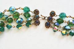 50s Watermelon green crystal necklace