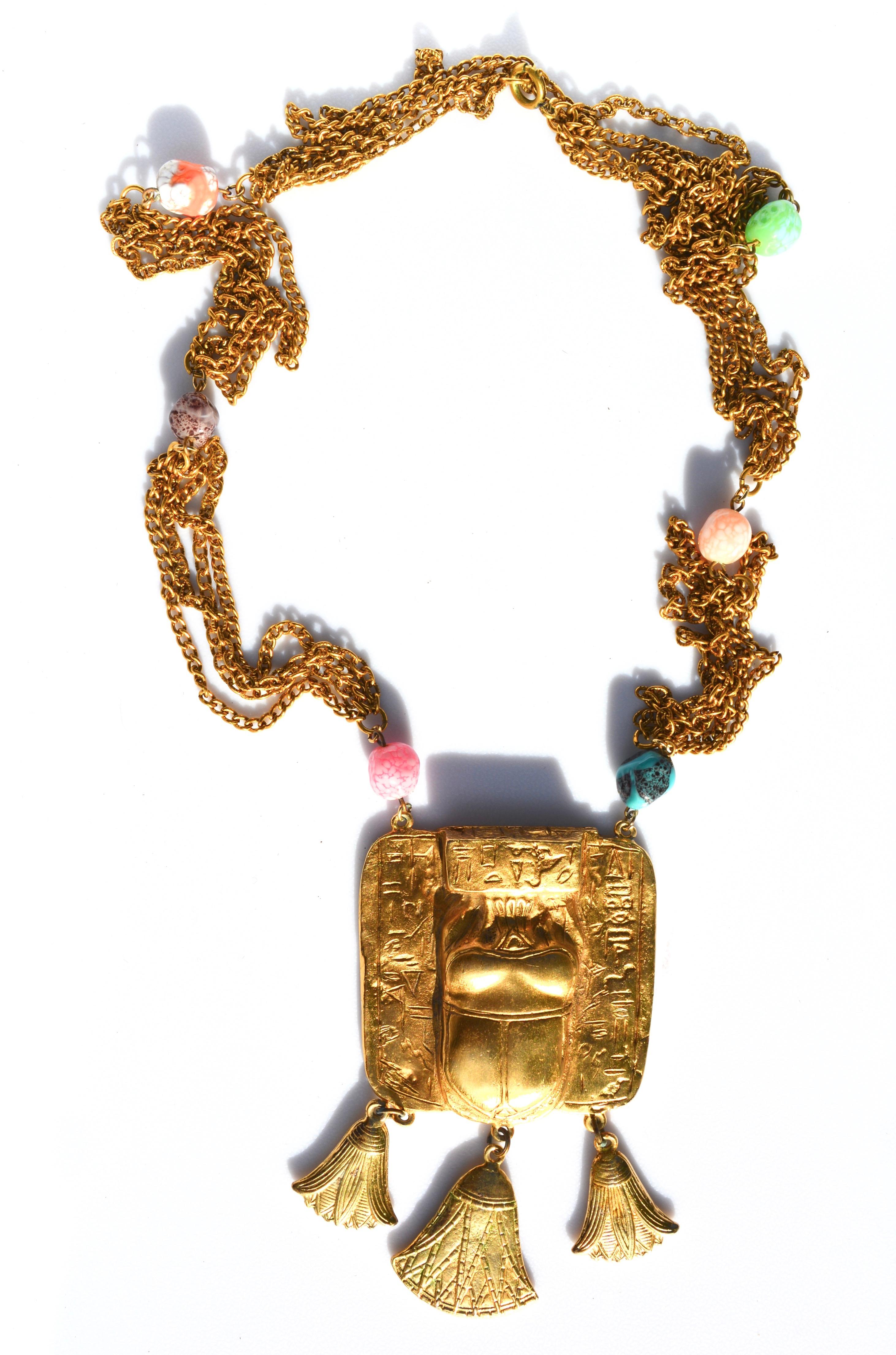 vintage scarab necklace