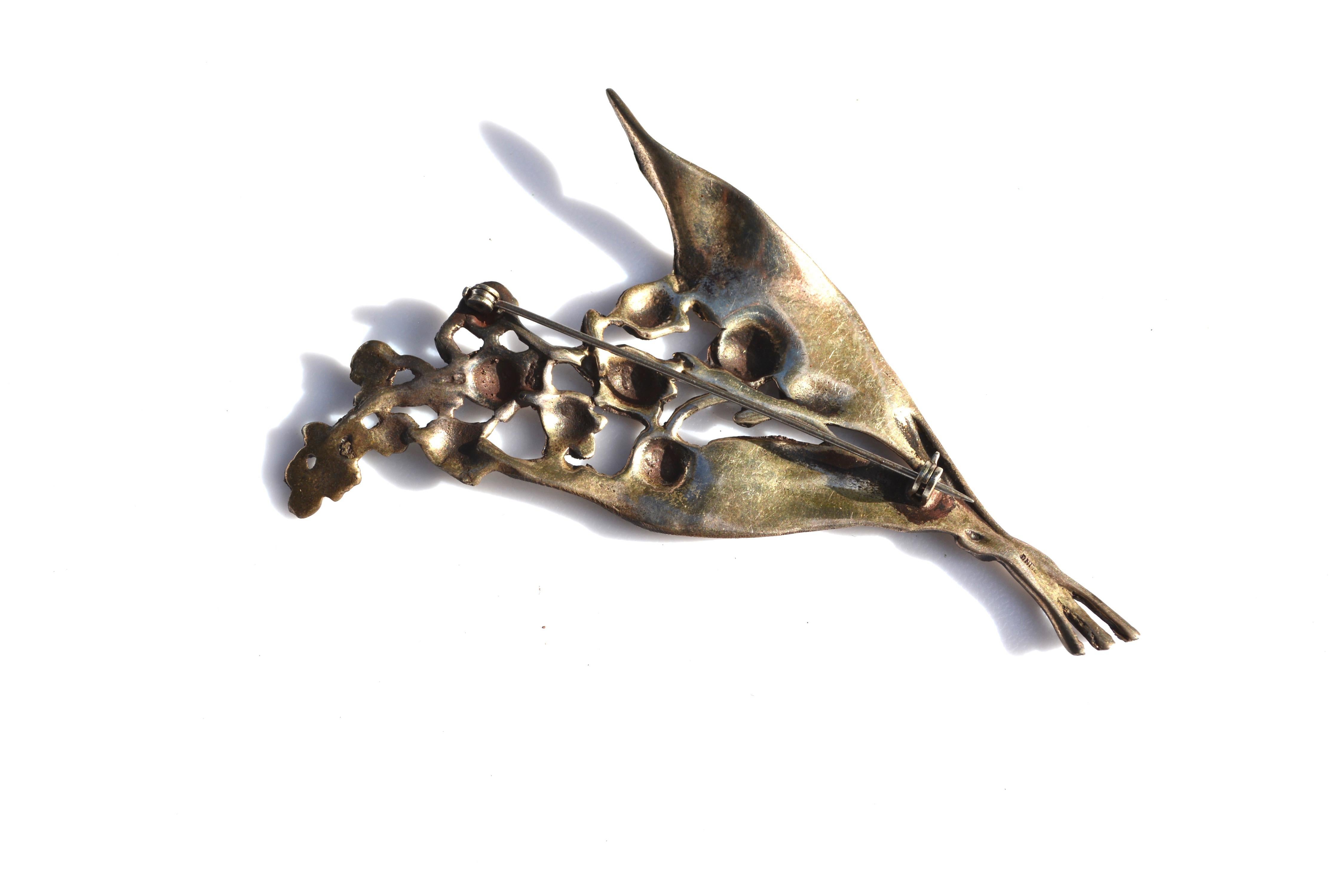 Antique Lily Sterling Brooch  In Good Condition For Sale In Litchfield County, CT