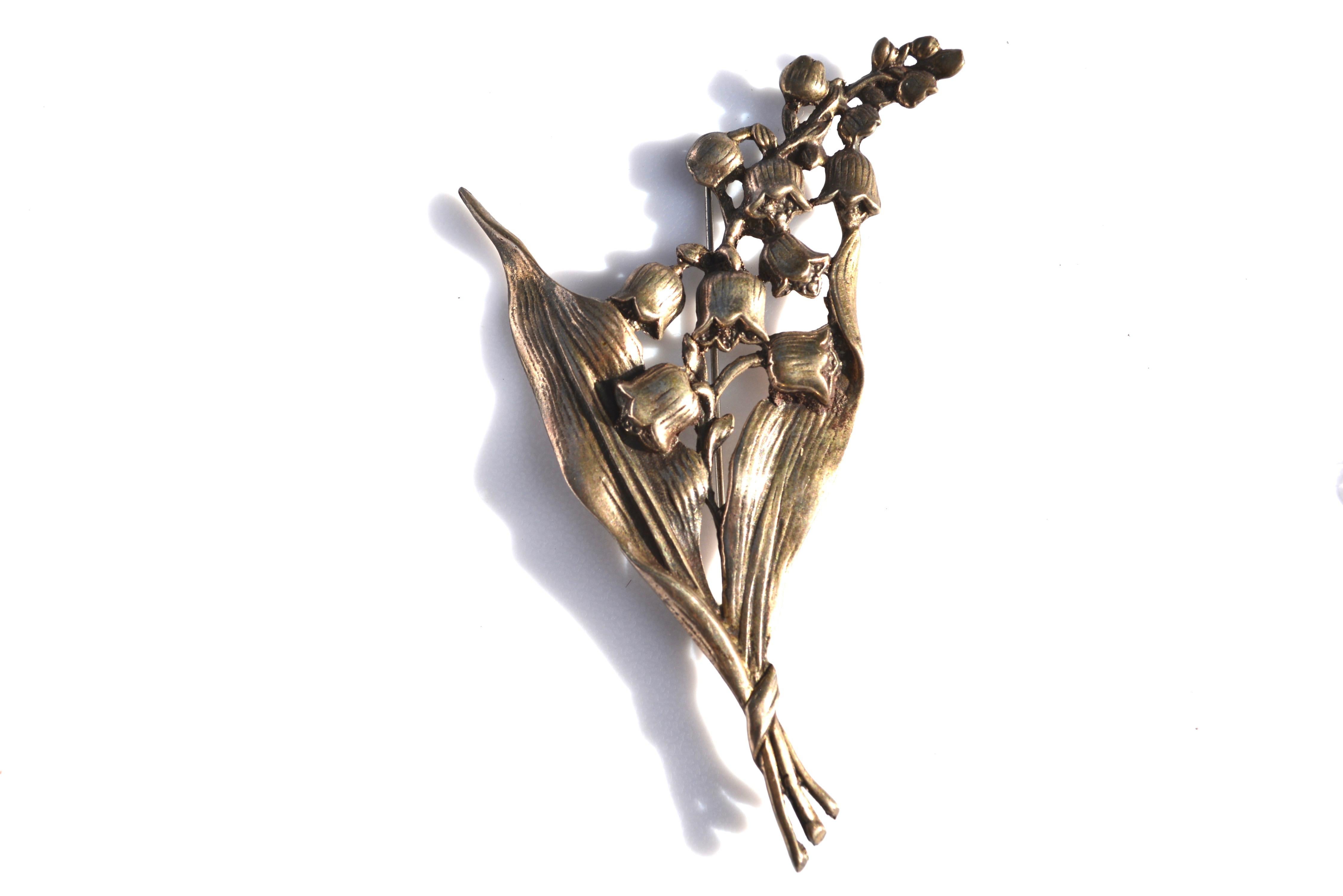 Antique Lily Sterling Brooch  For Sale 1