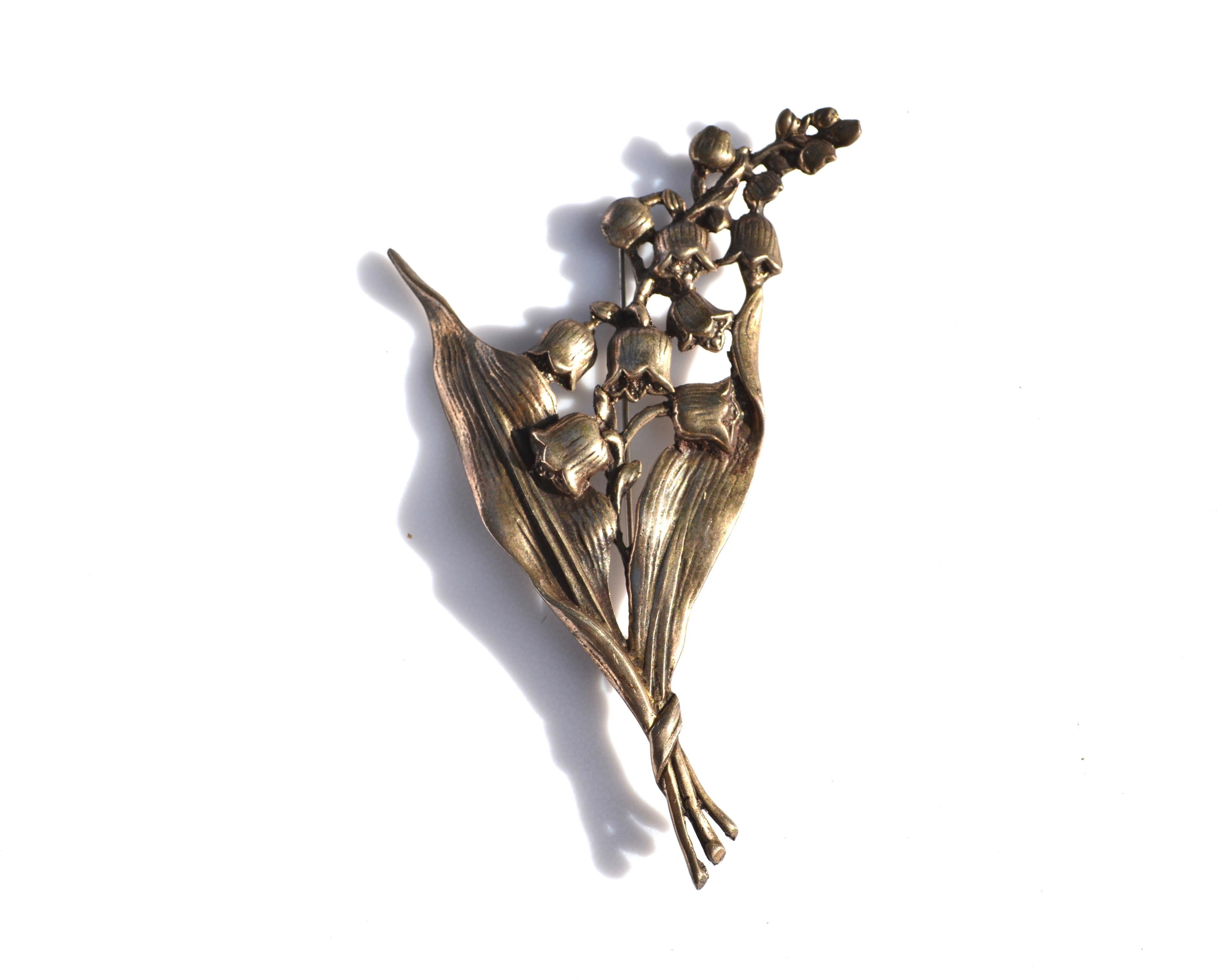 Antique Lily Sterling Brooch  For Sale 2