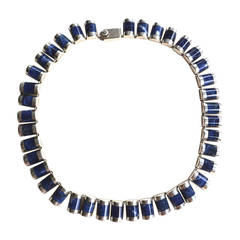 Vintage Taxco Mexican Sterling Lapis Necklace