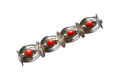 Old Sterling and Coral Mexican Cuff