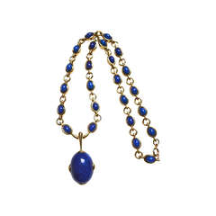Vintage 1970s Jomaz Lapis Glass Necklace