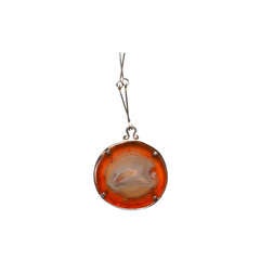 Sterling Modernist Agate Slice Necklace 3