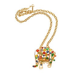 Chanel Gripoix Elephant Necklace