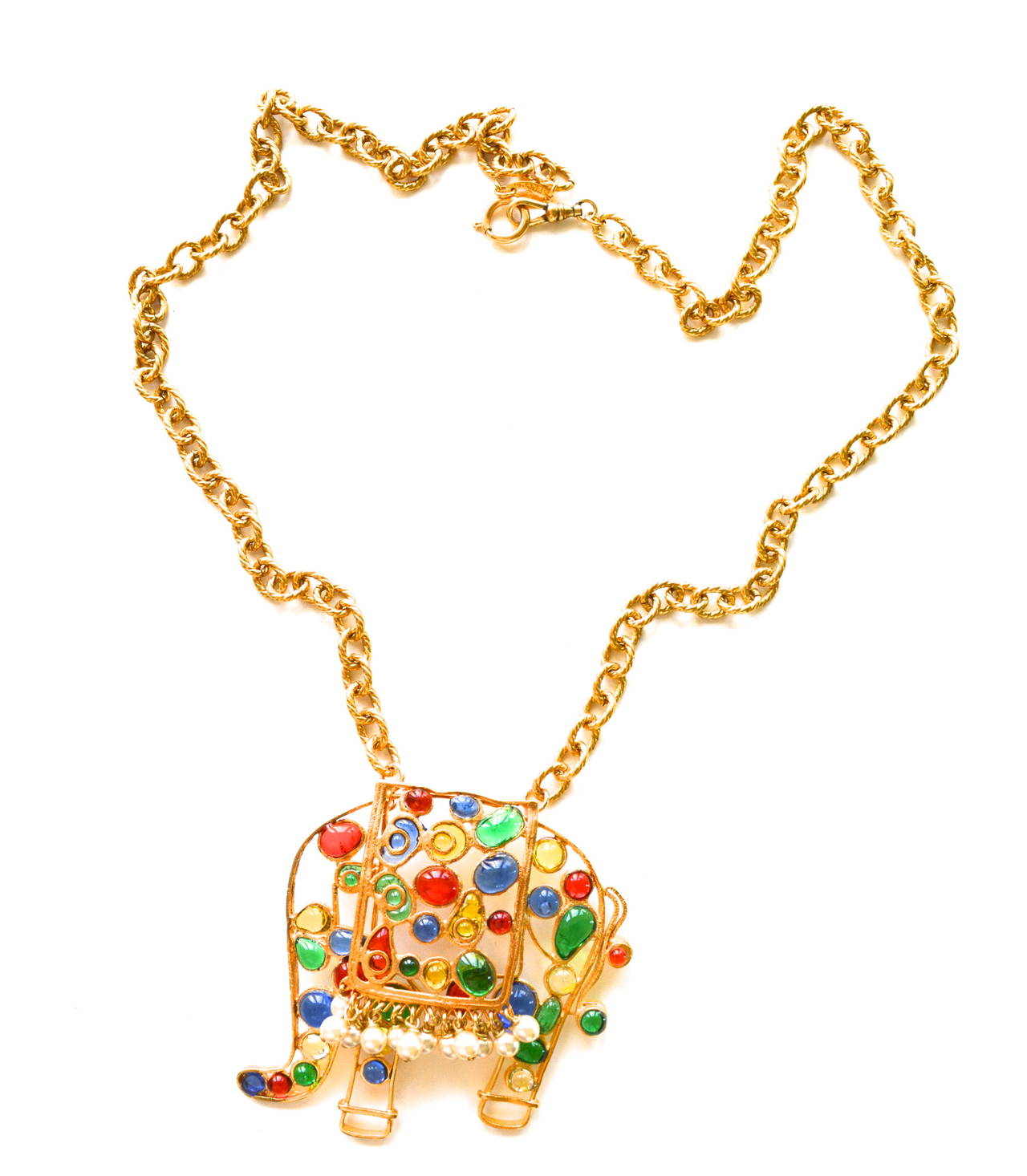 Chanel Gripoix Elephant Necklace 1