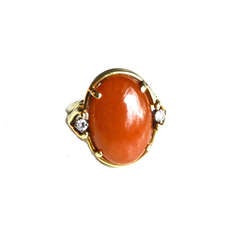Gold Carnelian Cocktail Ring