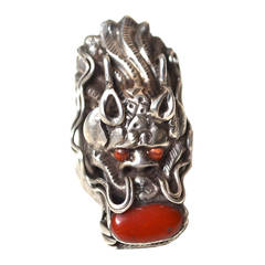 Sterling Coral Dragon Ring