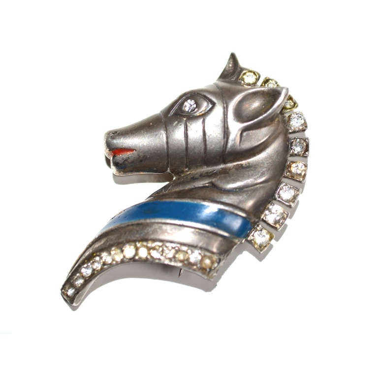 Art Deco Sterling Equestrian Brooch