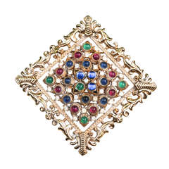 Large Diamond Shaped Ciner Brooch / Pendant