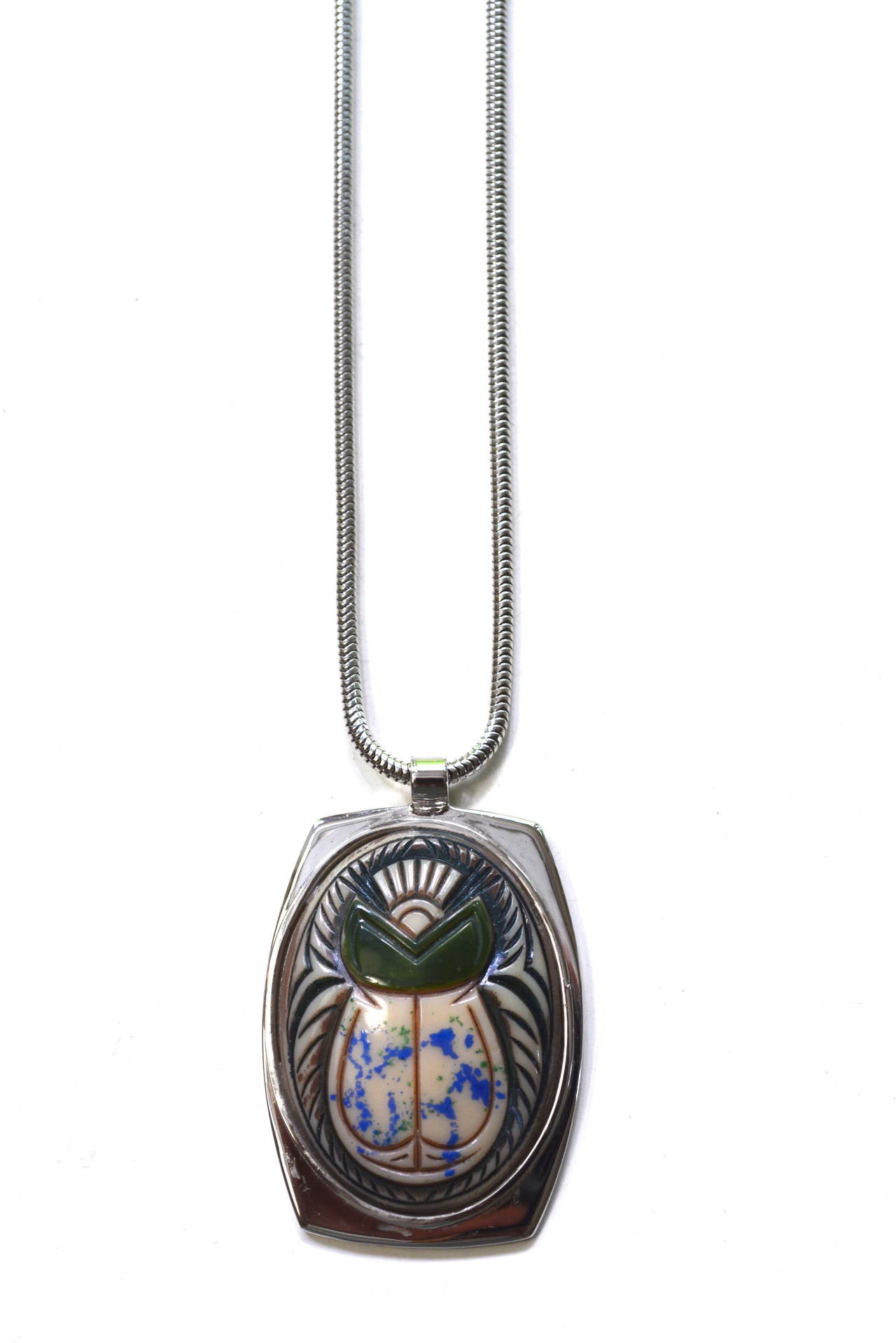 Whiting and Davis Scarab Necklace 1