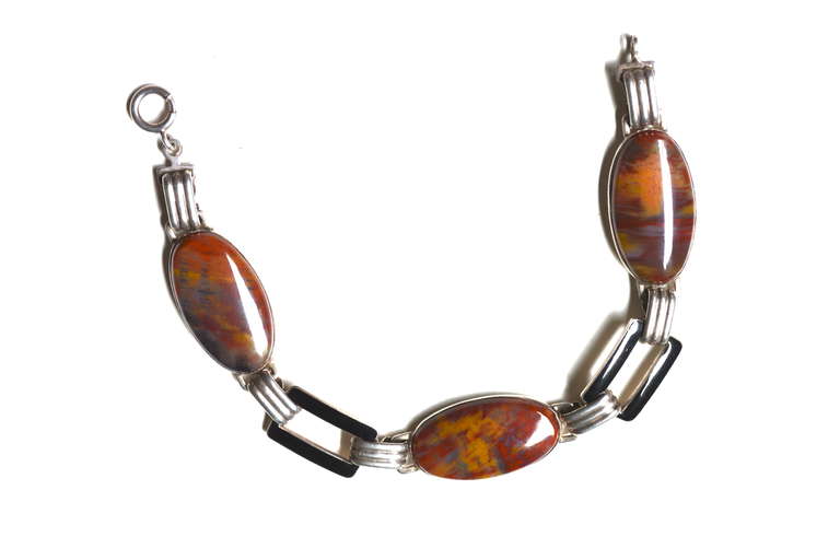 Art Deco Jasper Bracelet In Excellent Condition In Litchfield County, CT