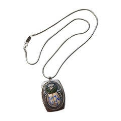 Retro Whiting and Davis Scarab Necklace
