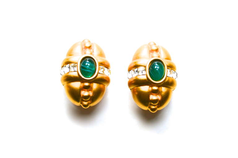 Givenchy Etruscan Glass Earrings In Excellent Condition In Litchfield County, CT