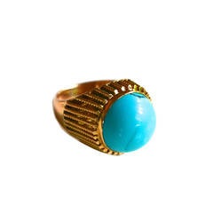 14K Turquoise Cocktail Ring