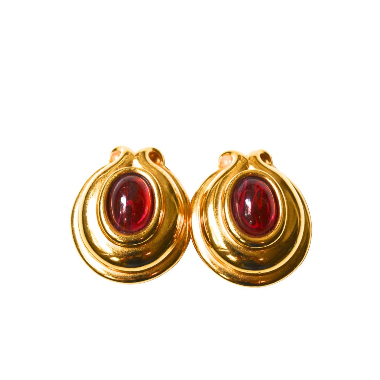 Fendi Fire Red Glass Earrings