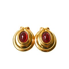 Vintage Fendi Fire Red Glass Earrings