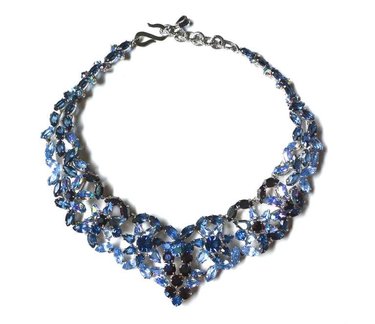 Women's 50s Christian Dior Necklace / 1958 Blue Ice Set For Sale