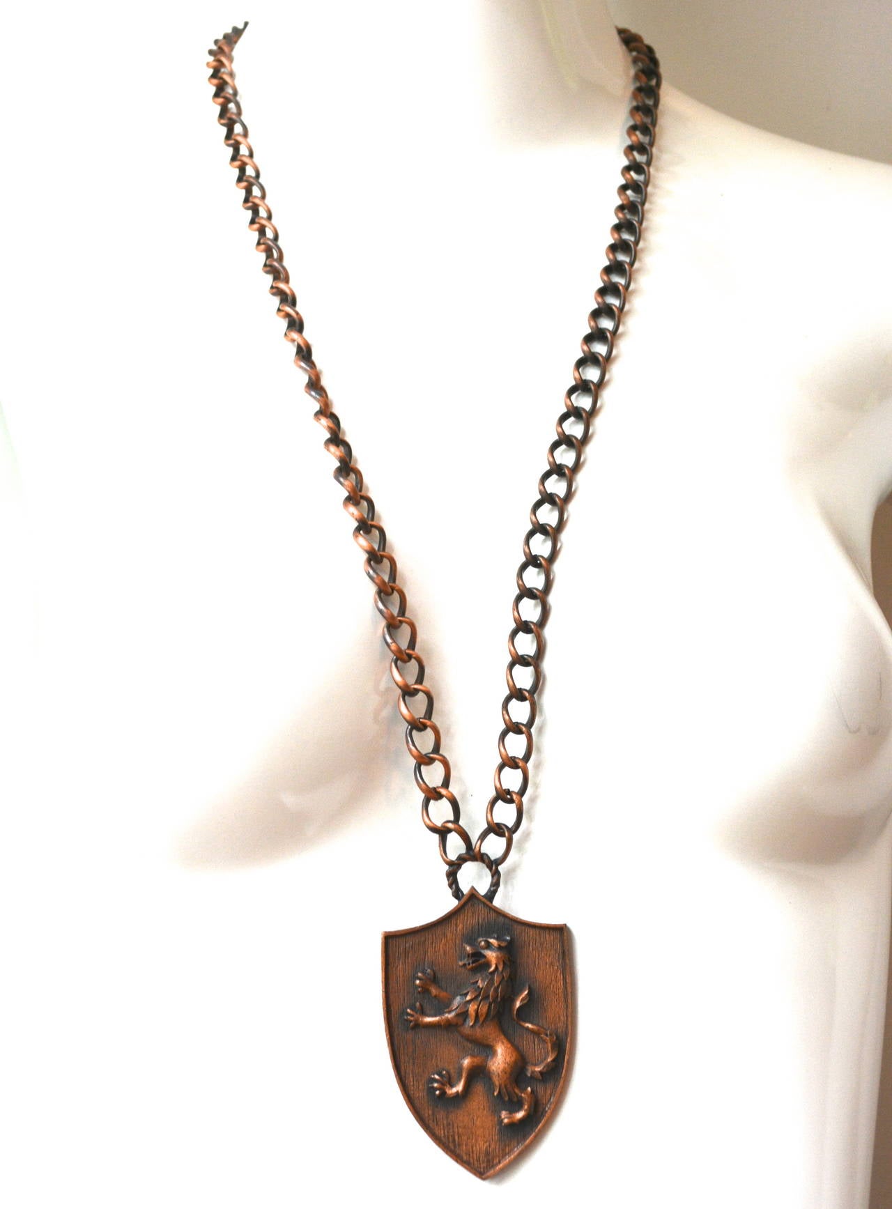 Women's or Men's Trifari Copper Regal Lion Necklace