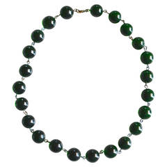 Antique Green Pools of Light Necklace