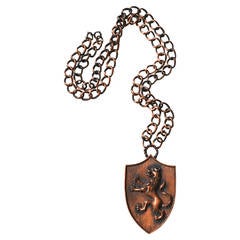 Trifari Copper Regal Lion Necklace