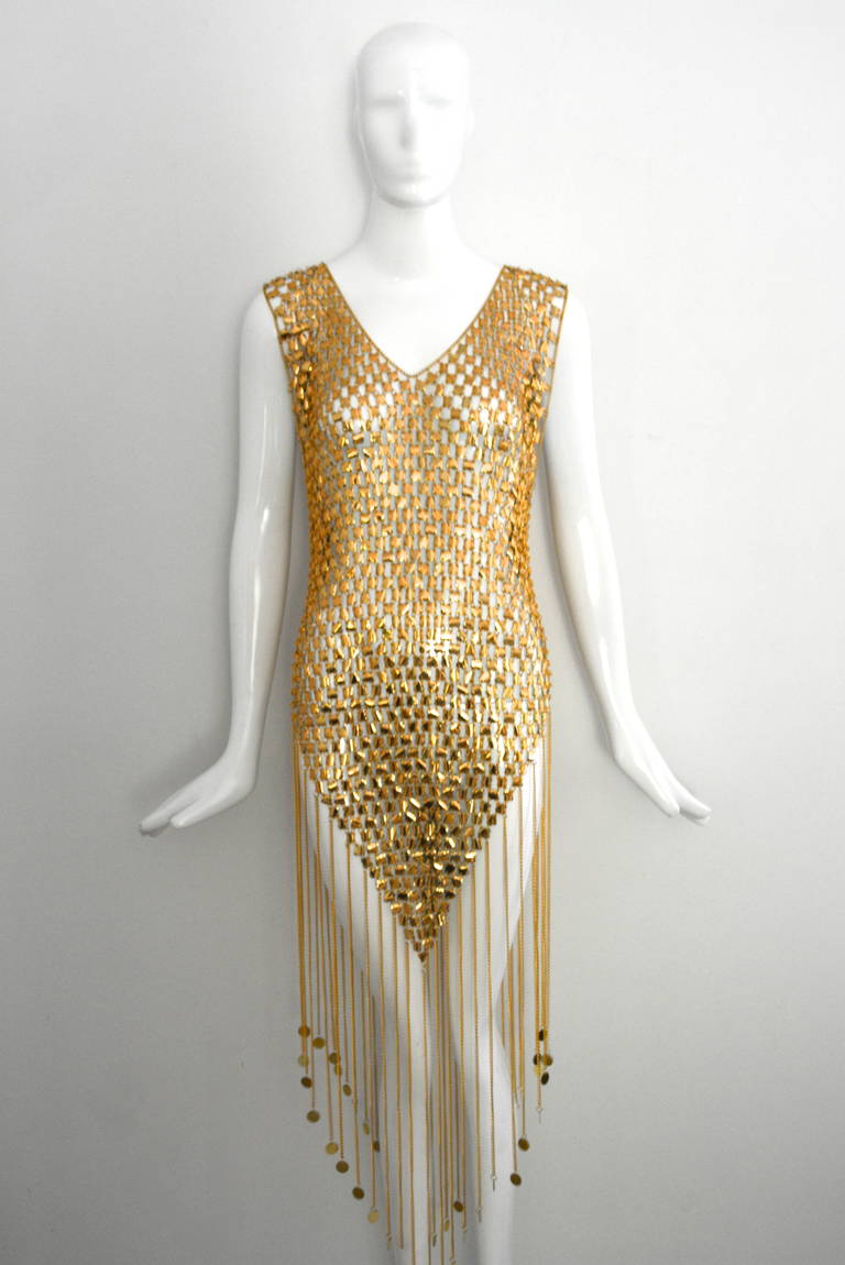 gold tassle dress