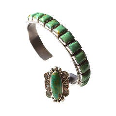 Southwestern Sterling and Turquoise Bracelet / Ring Combo