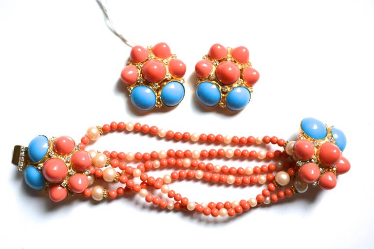 William De Lillo Coral Glass Set