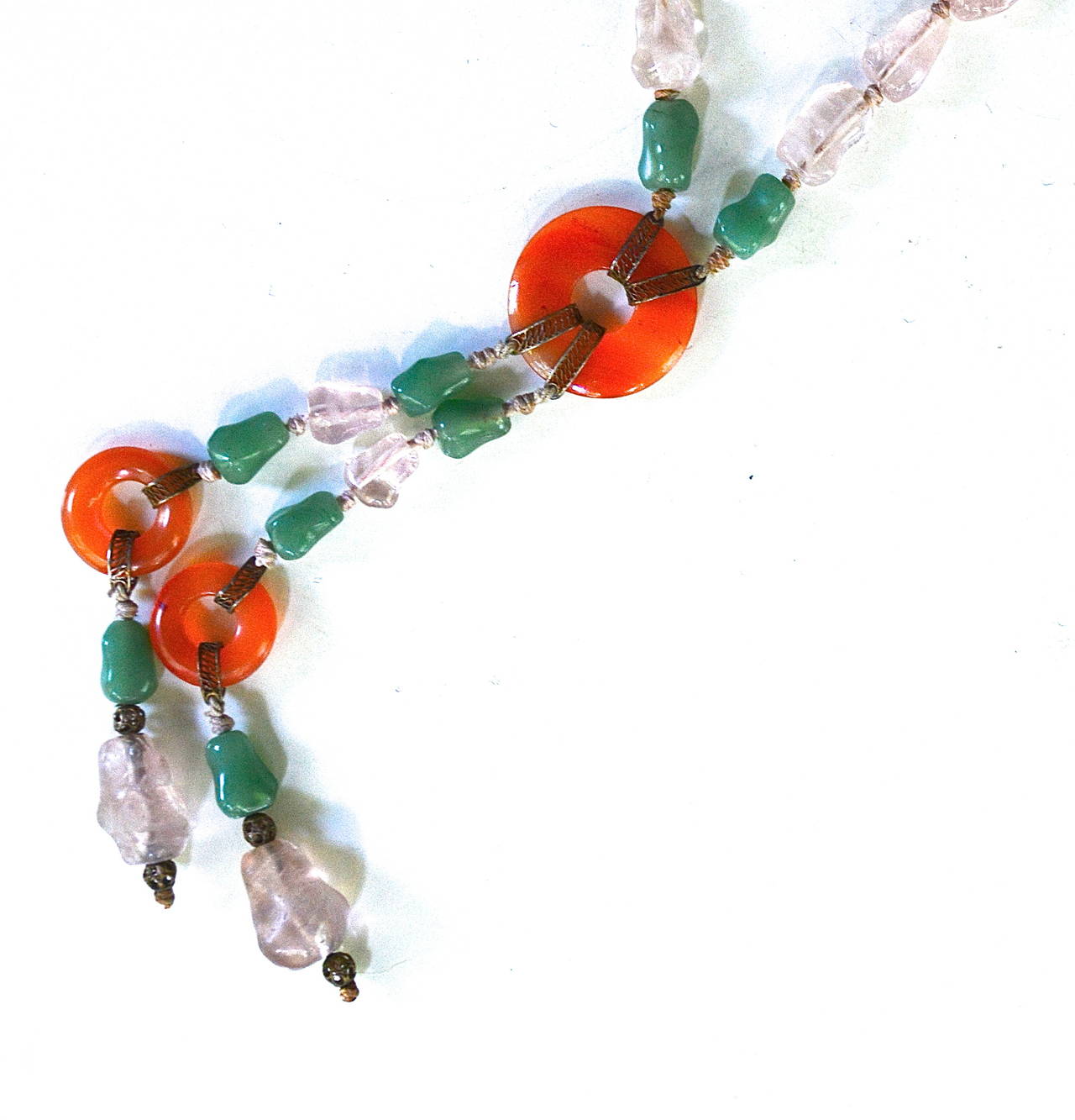 40s Gemstone Chinese Carnelian Necklace 1